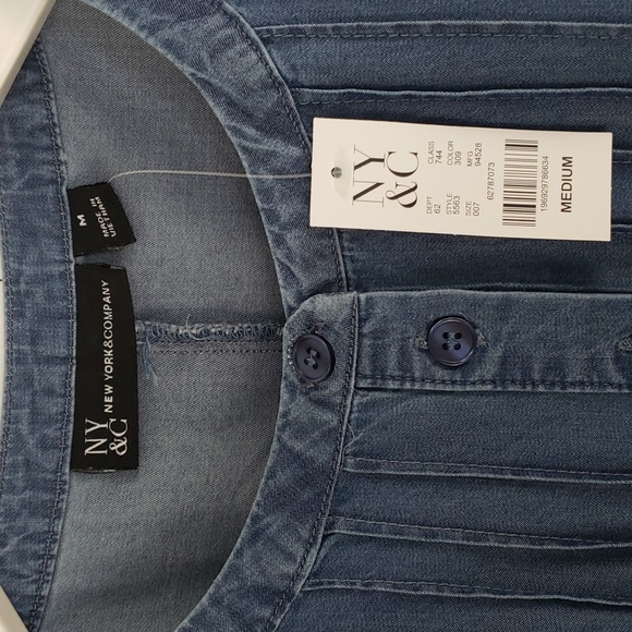 NY & Co Sleeveless Button Front Trapeze Dress - Picture 6 of 8